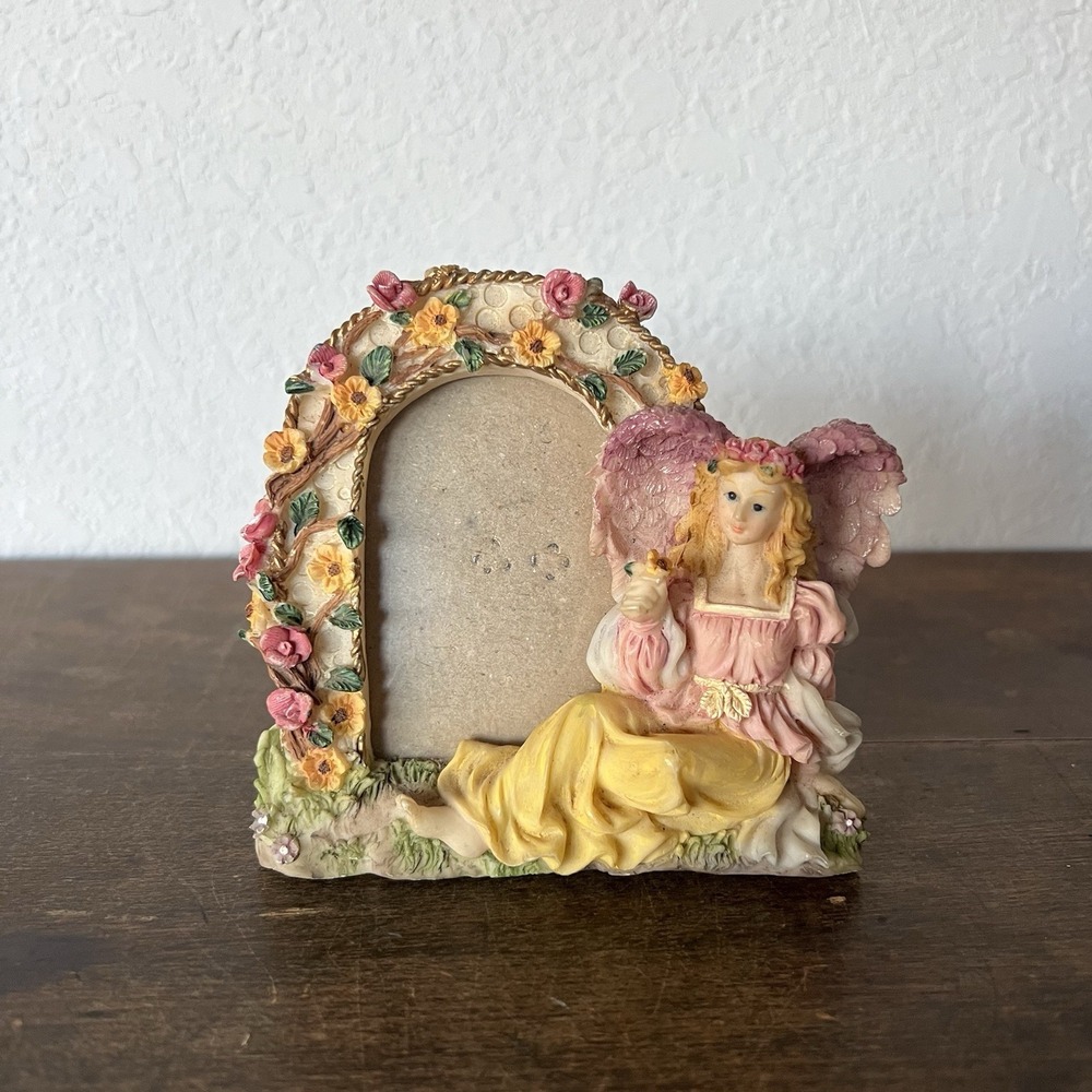 Vintage Angel Fairy‎ Ceramic Photo Picture Frame Miniature